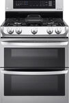 LG - 6.9 Cu. Ft. Self-Cleaning Freestanding Double Oven Gas Convection Range - Stainless Steel