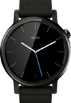 Motorola - Moto 360 2nd Generation Men's Smartwatch 42mm Stainless Steel - Black Leather