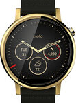 Motorola - Moto 360 2nd Generation Men's Smartwatch 46mm Stainless Steel - Gold/Black Leather