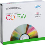 Memorex - 5-Pack CD-RW Discs with Slim Jewel Cases