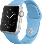 Apple - Apple Watch Sport 38mm Silver Aluminum Case - Blue Sport Band