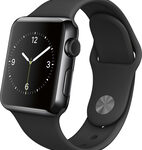 Apple - Apple Watch 38mm Space Black Stainless Steel Case - Black Sport Band