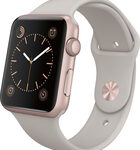 Apple - Apple Watch Sport 42mm Rose Gold Aluminum Case - Stone Sport Band