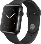 Apple - Apple Watch 42mm Space Black Stainless Steel Case - Black Sport Band