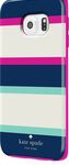 kate spade new york - Hybrid Hard Shell Case for Samsung Galaxy S6 edge Cell Phones - Multi Stripe Mint/Navy/Cream/Pink