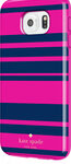 kate spade new york - Hybrid Hard Shell Case for Samsung Galaxy S6 Cell Phones - Fairmont Stripe Pink/Navy