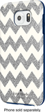 kate spade new york - Hybrid Hard Shell Case for Samsung Galaxy S6 Cell Phones - Chevron Silver Glitter/Cream/Navy - Image 1