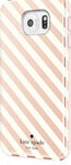 kate spade new york - Hybrid Hard Shell Case for Samsung Galaxy S6 Cell Phones - Diagonal Stripe Rose Gold/Cream