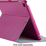 Speck - StyleFolio Case for Apple® iPad® mini 4 - Fuschia/Nickel Gray