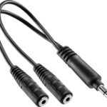 Insignia™ - Dual 3.5mm Mini Headphone Jack Adapter - Black