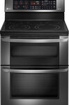 LG - 6.7 Cu. Ft. Freestanding Double Oven Electric Convection Range - Black Stainless Steel