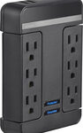 Rocketfish™ - 6-Outlet Surge Protector - Black