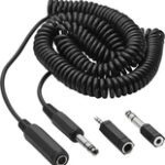 Insignia™ - 20' Headphone Extension Cable and Adapter Kit - Black