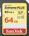 SanDisk - Extreme PLUS 64GB SDXC Memory Card - Black/Gold