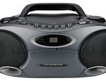 Memorex - CD/Cassette Boombox with AM/FM Tuner - Black/Silver