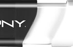 PNY - Compact Attaché 16GB USB 2.0 Flash Drive - Black/White