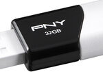 PNY - Compact Attaché 32GB USB 2.0 Flash Drive - Black