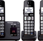 Panasonic - KX-TGE233B DECT 6.0 Expandable Cordless Phone System with Digital Answering System - Black
