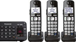 Panasonic - KX-TGE245B DECT 6.0 Expandable Cordless Phone System with Digital Answering System - Black