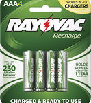 Rayovac - Rechargeable AAA Batteries (4-Pack) - Green
