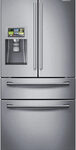 Samsung - 28.2 Cu. Ft. 4-Door French Door Smart Refrigerator with Thru-the-Door Ice and Water - Stainless Steel