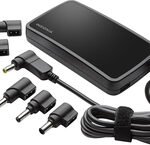 Insignia™ - Slim Universal AC Laptop Power Adapter with USB Charging - Black