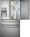 Samsung - Showcase 29.5 Cu. Ft. 4-Door French Door Refrigerator with Thru-the-Door Ice and Water - Stainless-Steel