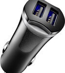 Insignia™ - 17W Vehicle Charger with 2 USB Ports - Black