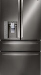 LG - 22.7 Cu. Ft. Counter-Depth 4-Door French Door Refrigerator with Thru-the-Door Ice and Water - Black Stainless