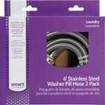 Smart Choice - 6' Stainless-Steel Washing Machine Fill Hose (2-Pack)