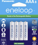 Panasonic - eneloop Rechargeable AAA Batteries (8-pack) - White