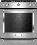 KitchenAid - 30" Self-Cleaning Slide-In Gas Convection Range - Stainless-Steel