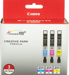 Canon - 251 XL 3-Pack High-Yield Ink Cartridges - Cyan/Magenta/Yellow