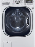 LG - 4.5 Cu. Ft. 14-Cycle High-Efficiency Steam Front-Loading Washer - White