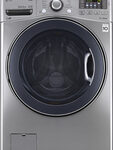 LG - TurboWash 4.3 Cu. Ft. 12-Cycle High-Efficiency Steam Front-Loading Washer - Graphite Steel