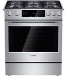 Bosch - 800 Series 4.8 Cu. Ft. Self-Cleaning Slide-In Gas Convection Range - Stainless Steel