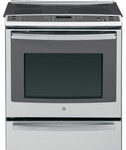 GE - Profile Series 30" Self-Cleaning Slide-In Electric Convection Range - Stainless Steel