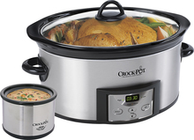 Crock-Pot - Countdown 6-Quart Slow Cooker and Little Dipper Warmer - Stainless-Steel/Black - Image 1