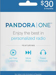 Pandora - 6-Month Pandora One Subscription Card