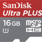 SanDisk - Ultra Plus 16GB microSDHC Class 10 Memory Card - Red/Gray