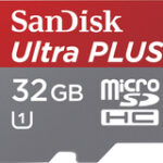SanDisk - Ultra Plus 32GB microSDHC Class 10 Memory Card - Red/Gray