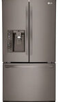 LG - 24.0 Cu. Ft. Counter-Depth French Door Refrigerator - Black Stainless Steel