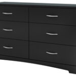 South Shore - Step One Collection 6-Drawer Dresser - Pure Black
