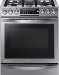 Samsung - Chef Collection 30" Self-Cleaning Slide-In Gas Convection Range - Stainless Steel