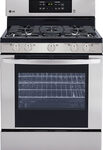 LG - EasyClean 30" Self-Cleaning Freestanding Gas Convection Range - Stainless Steel