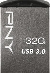 PNY - Micro Metal 32GB USB 3.0 Type A Flash Drive - Silver