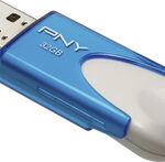 PNY - Attaché 4 32GB USB 2.0 Flash Drive - Blue/White