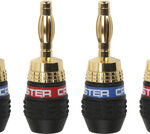 Monster - QuickLock MKII Banana Connectors (2-Pack) - Black/Gold