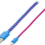 Modal - Apple MFi Certified 4' Twist Lightning Cable - Pink/Blue