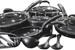 Cuisinart - 15-Piece Ceramic-Coated Cookware Set - Black